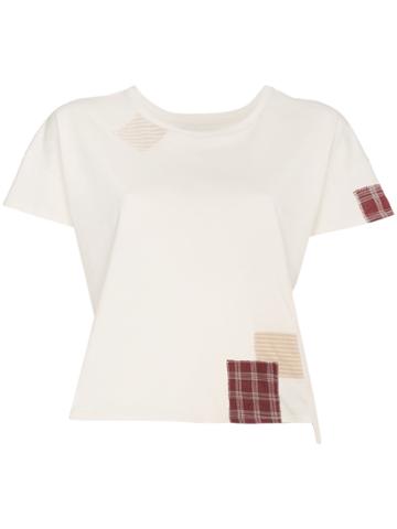 78 Stitches Cotton Patchwork T Shirt - White