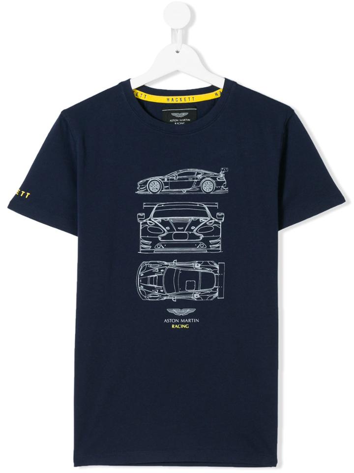 Hackett Kids Car Sketch Print T-shirt - Blue