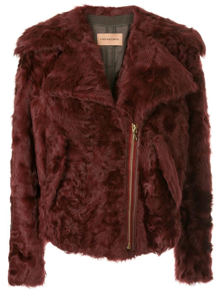 Yves Salomon Zipped Fitted Jacket - Red