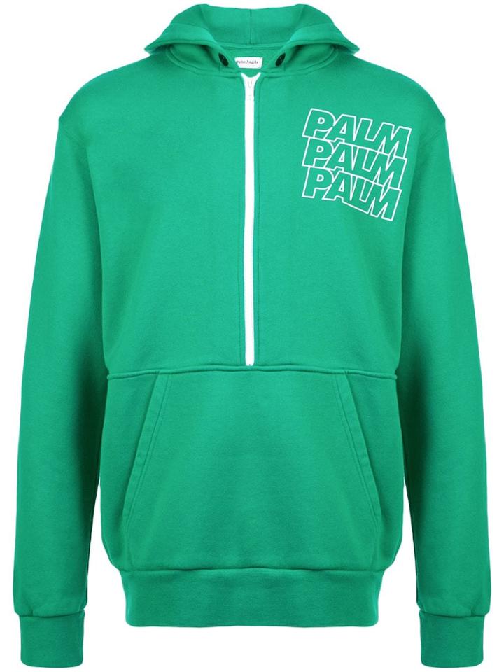 Palm Angels Palm Print Hoodie - Green