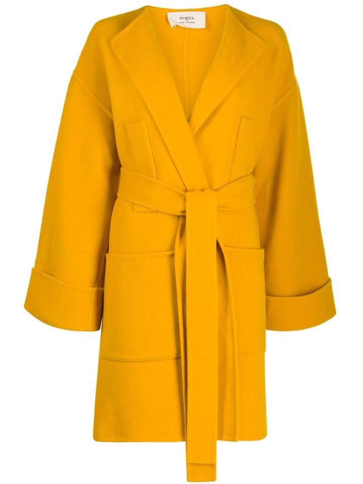 Ports 1961 Belted Waist Coat - Yellow