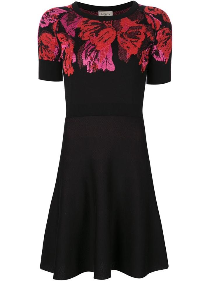 Lanvin Floral Intarsia Skater Dress