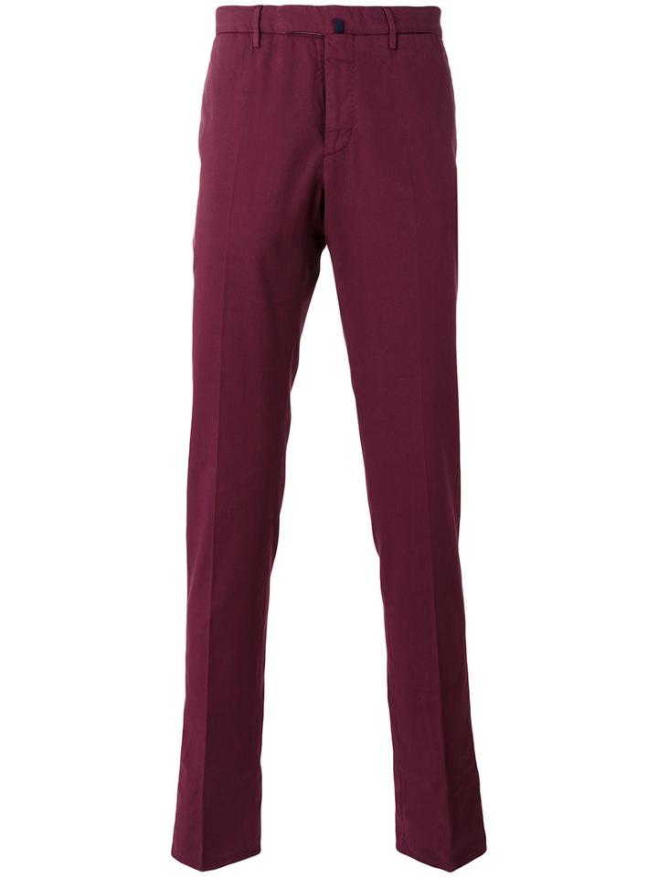 Incotex Skinny Trousers, Men's, Size: 50, Red, Cotton/spandex/elastane