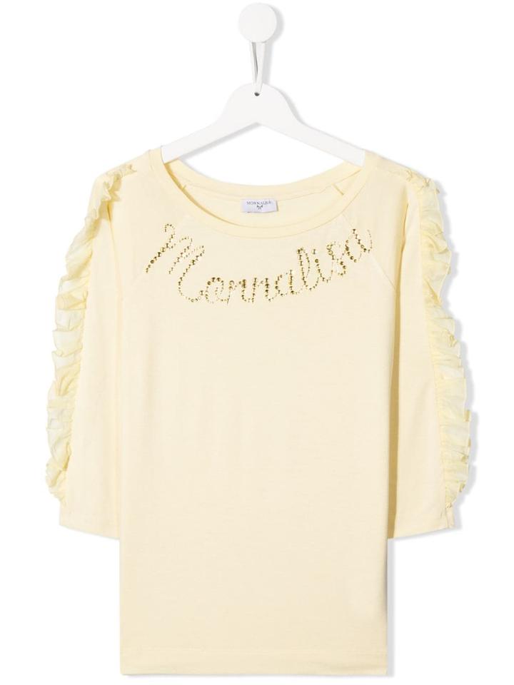 Monnalisa Frilly Glitter Top - Yellow