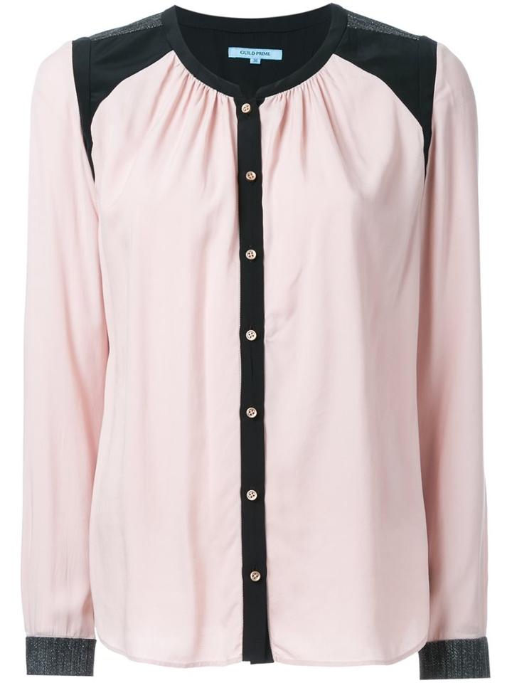 Guild Prime Contrast Shoulder Shirt, Women's, Size: 34, Pink/purple, Rayon