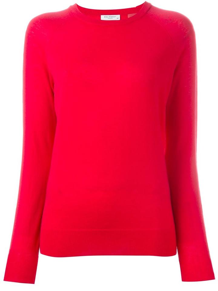 Equipment Hem Detail Sweatshirt, Women's, Size: Large, Pink/purple, Polyester/cashmere/wool