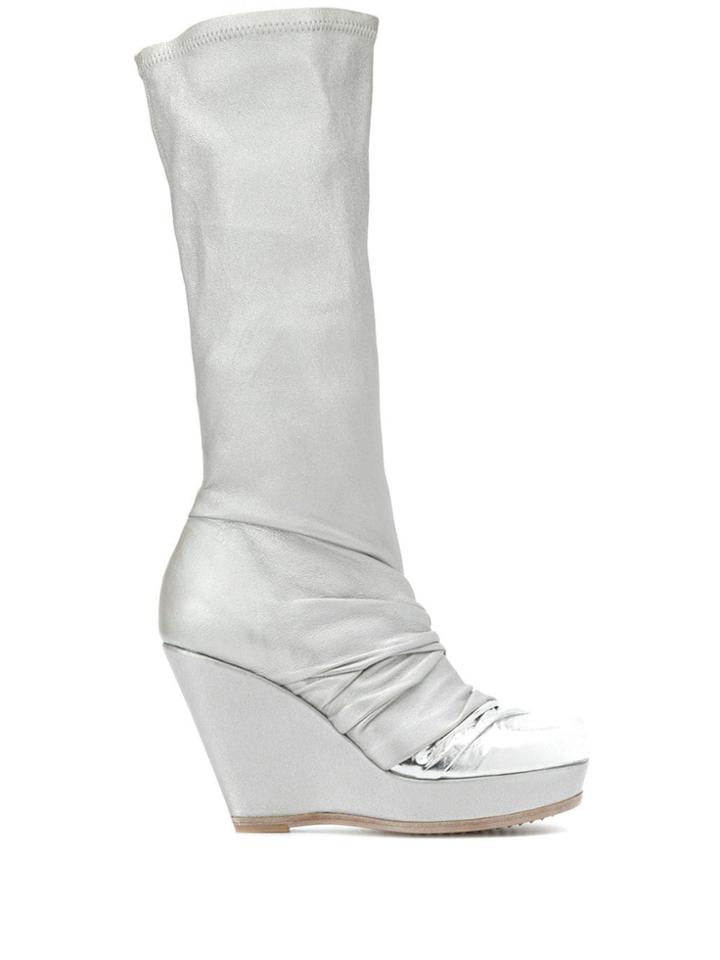 Rick Owens Wedged Mid-calf Boots - Silver