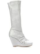 Rick Owens Wedged Mid-calf Boots - Silver