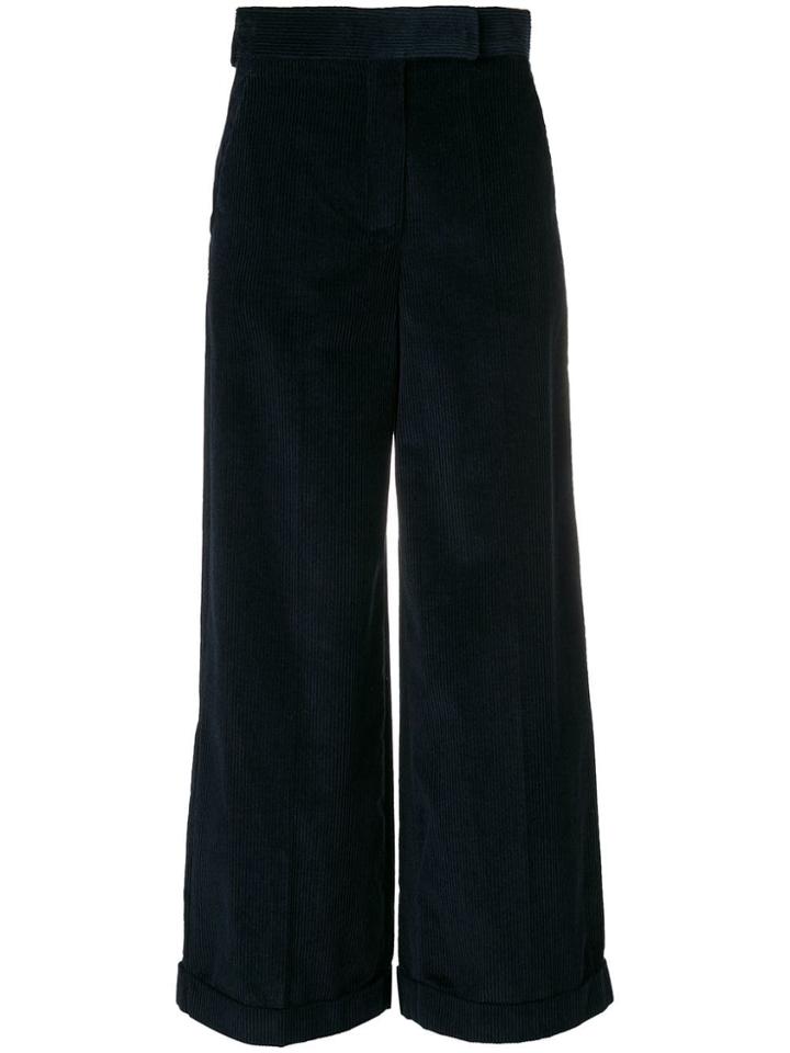 's Max Mara High-waisted Corduroy Palazzo Pants - Blue