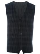 Homme Plissé Issey Miyake Pleated Striped Waistcoat - Blue