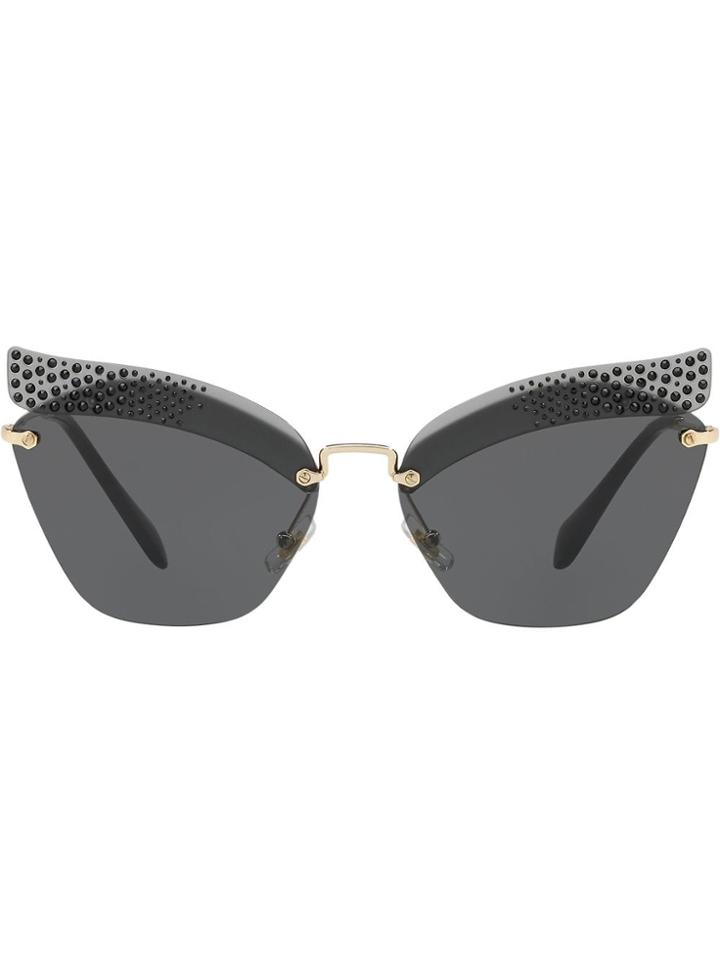 Miu Miu Eyewear Embellished Scenique Sunglasses - Grey