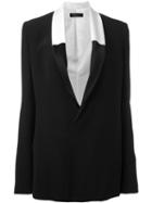 Haider Ackermann Contrast Shawl Collar Blazer, Women's, Size: 38, Black, Acetate/viscose/silk/rayon