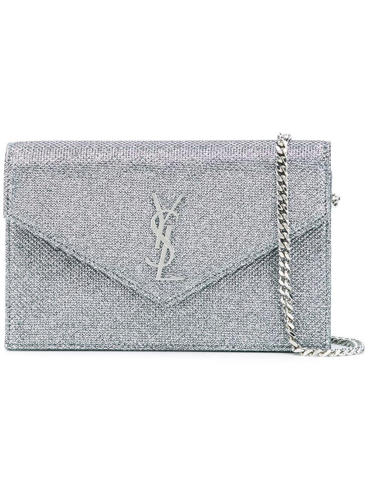 Saint Laurent - Envelope Clutch - Women - Calf Hair - One Size, Women's, Grey, Calf Hair