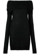 Jil Sander Off-shoulder Jumper, Women's, Size: 34, Black, Silk/cashmere