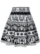 Alexander Mcqueen Jacquard Knit Skater Skirt, Women's, Size: Xs, Black, Polyamide/polyester/spandex/elastane/viscose