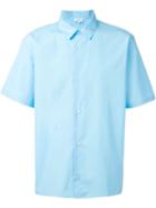 Jil Sander Short Sleeve Shirt, Men's, Size: 40, Blue, Cotton