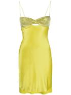 Alessandra Rich Stone Embellished Dress - Yellow