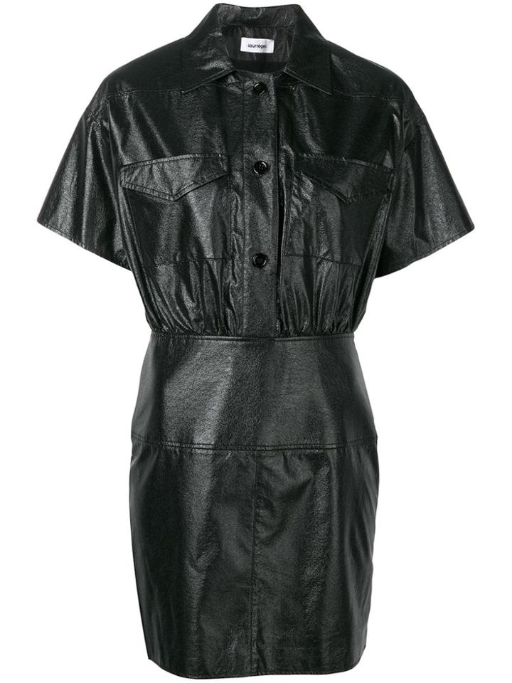 Courrèges Textured Shirt Dress - Black