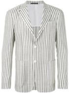 Z Zegna - Striped Blazer - Men - Silk/cotton/cupro - 54, White, Silk/cotton/cupro
