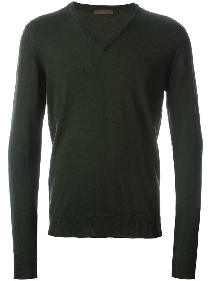 Etro V-neck Jumper - Green