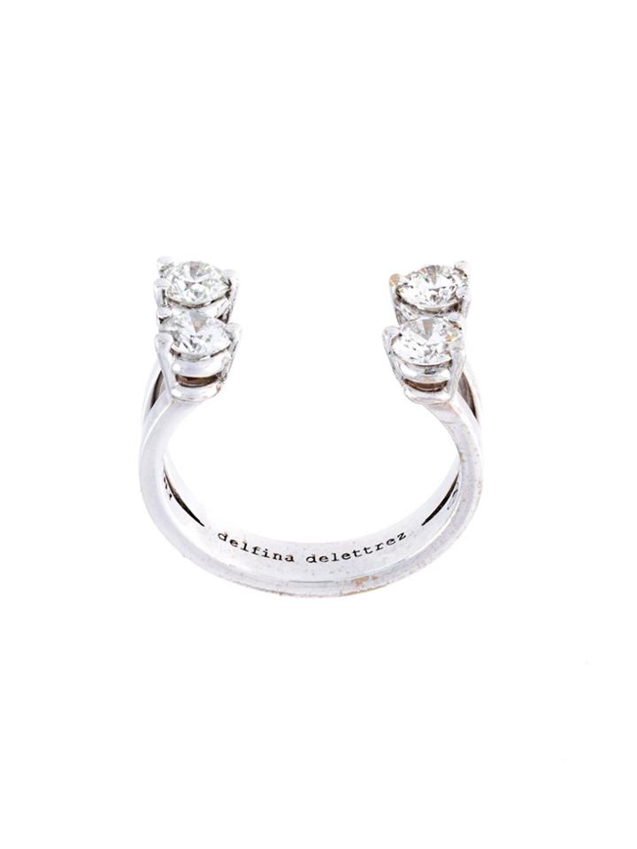 Delfina Delettrez 'dots' Diamond Phalanx Ring - Metallic