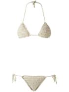 Amir Slama Triangle Bikini Set, Women's, Size: Gg, Nude/neutrals, Elastodiene