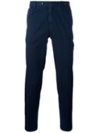 Pt01 Off Centre Button Chinos, Men's, Size: 56, Blue, Cotton/spandex/elastane