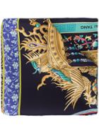 Shanghai Tang Crown Print Foulard - Blue