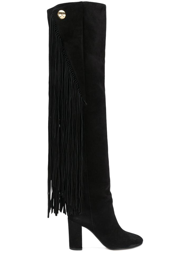 Chloé Qaisha Fringed Over-the-knee Boots - Black
