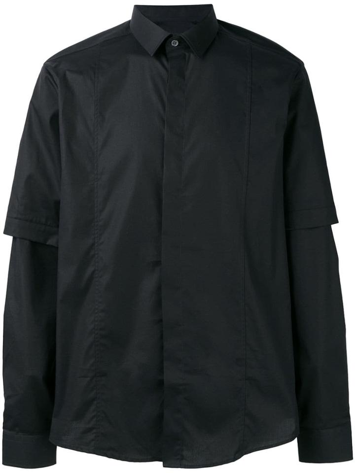 Les Hommes Plain D-ring Shirt - Black