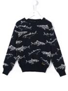 Finger In The Nose Shark Intarsia Jumper, Boy's, Size: 10 Yrs, Blue