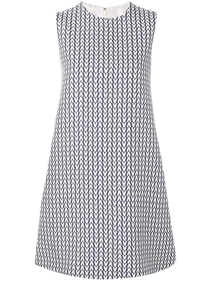 Valentino Geometric Print Shift Dress - White