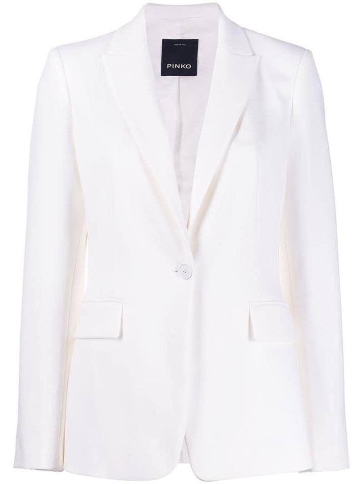 Pinko Classic Single-breasted Blazer - White