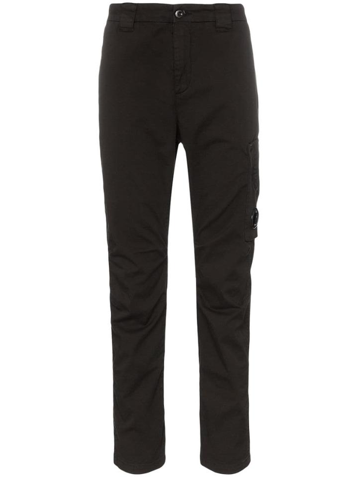 Cp Company Straight Leg Utility Pocket Trousers - Black