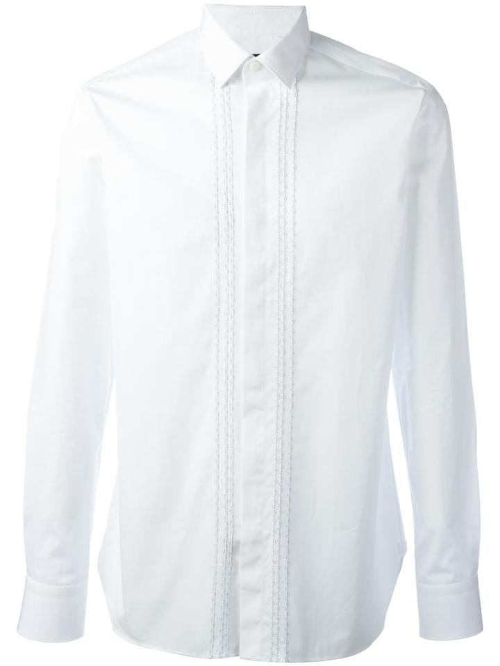 Lanvin Embroidered Shirt, Men's, Size: 41, White, Cotton