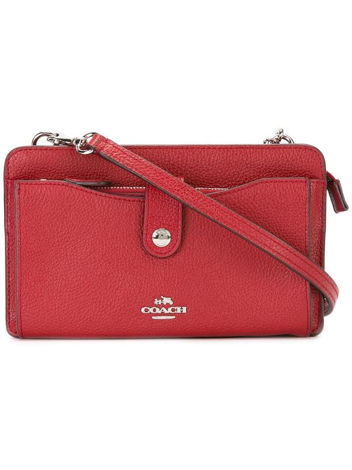 Coach Snap Closure Cross Body Bag, Women's, Red