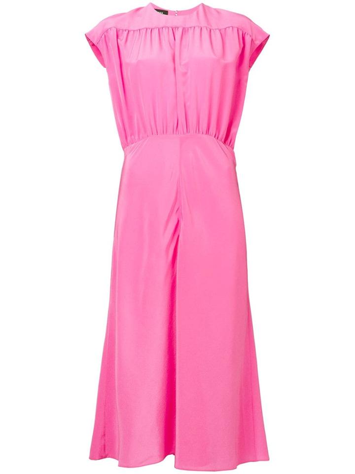 Rochas Cap Sleeve Midi Dress - Pink