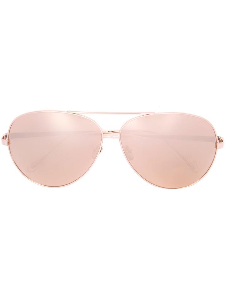 Linda Farrow - Aviator Sunglasses - Women - Metal - One Size, Women's, Grey, Metal