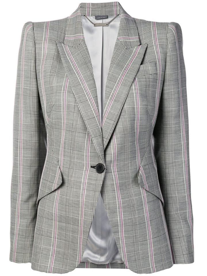 Alexander Mcqueen Prince Of Wales Tailored Jacket - Black