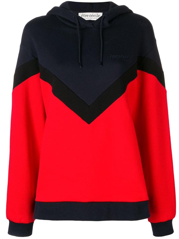 Être Cécile Chevron Hoodie - Red