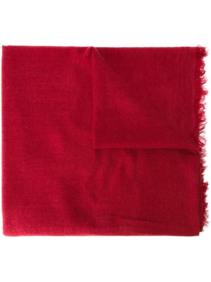 Ann Demeulemeester Frayed Scarf, Women's, Red, Cashmere