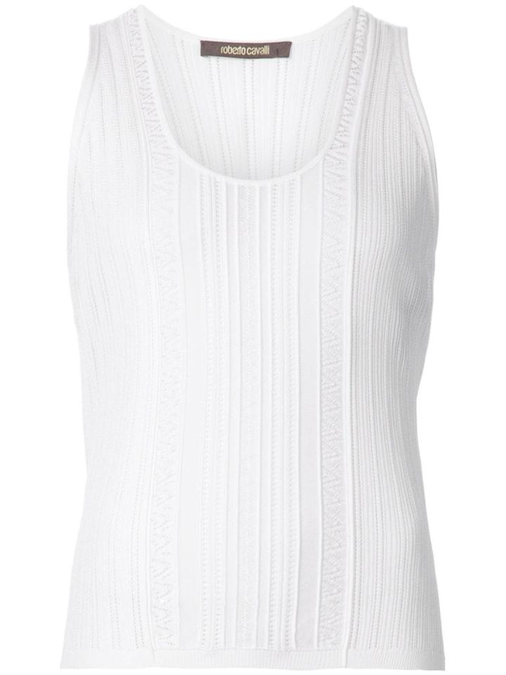 Roberto Cavalli Ribbed Knit Tank Top - White