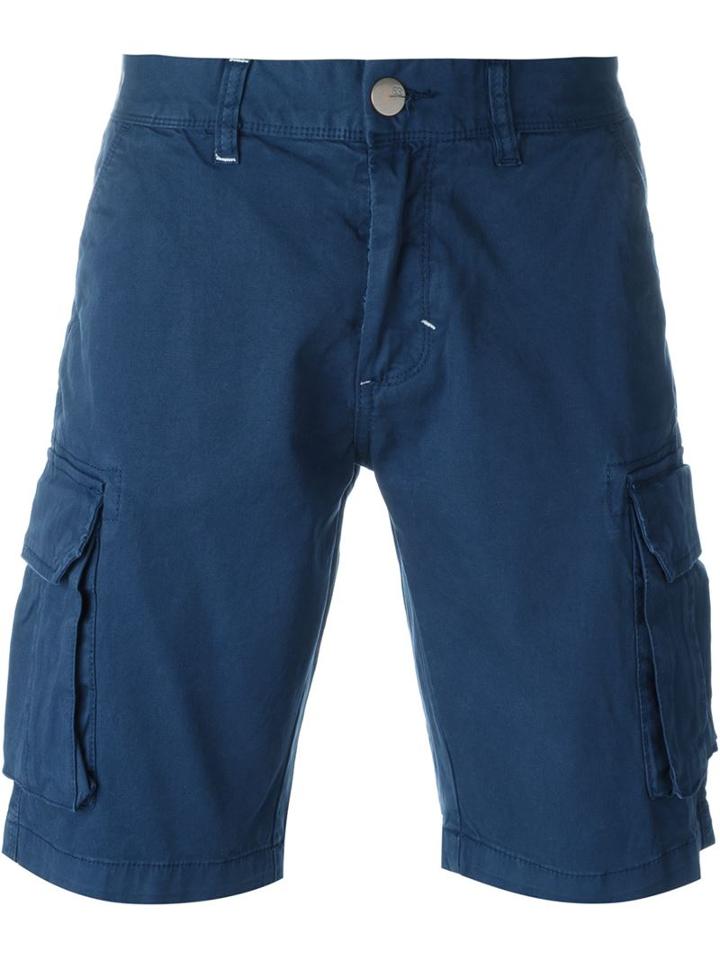 Sun 68 Military Cargo Shorts, Men's, Size: 38, Blue, Cotton/spandex/elastane