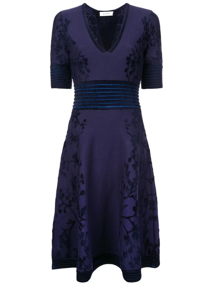 Yigal Azrouel Floral Patterned Knitted Dress - Black
