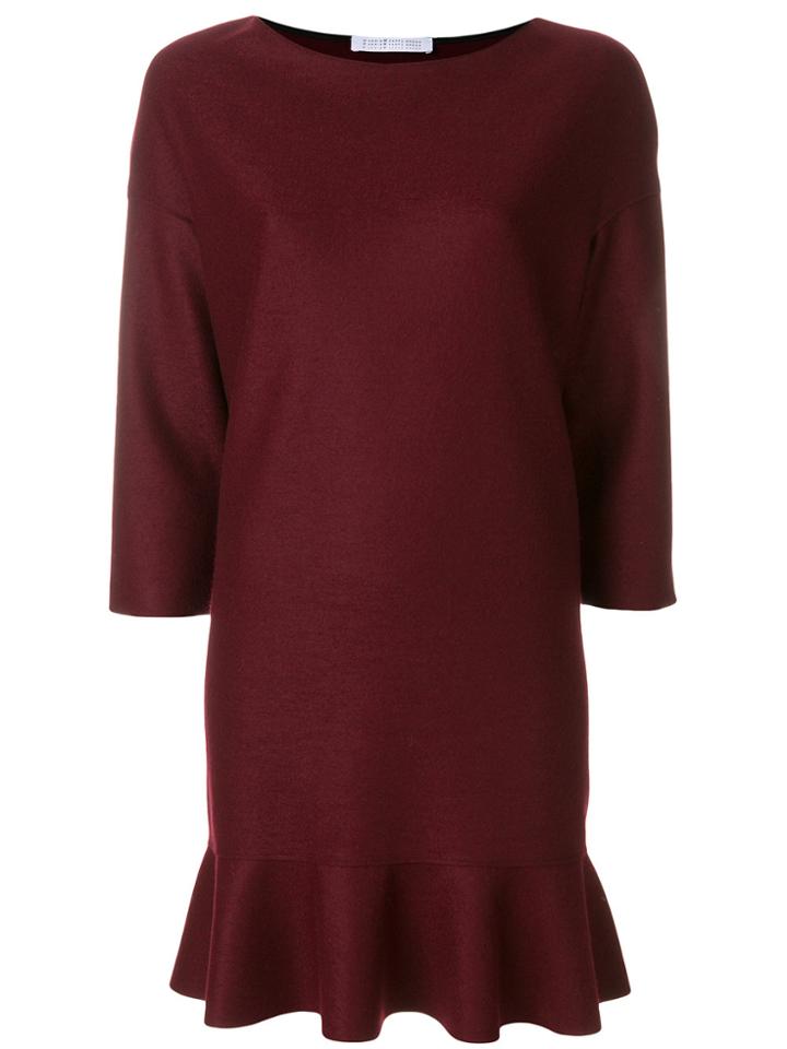 Harris Wharf London Boat Neck Dress - Pink & Purple