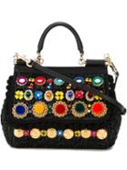 Dolce & Gabbana 'sicily' Tote, Women's, Black, Nylon/virgin Wool/viscose/viscose