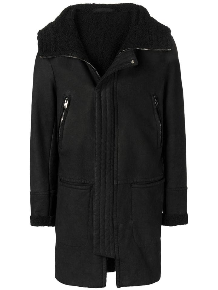 Salvatore Santoro Lined Hooded Coat - Black