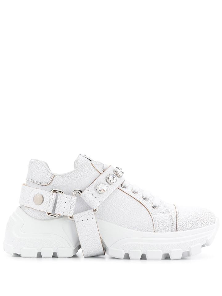 Miu Miu Ridged Sole Sneakers - White