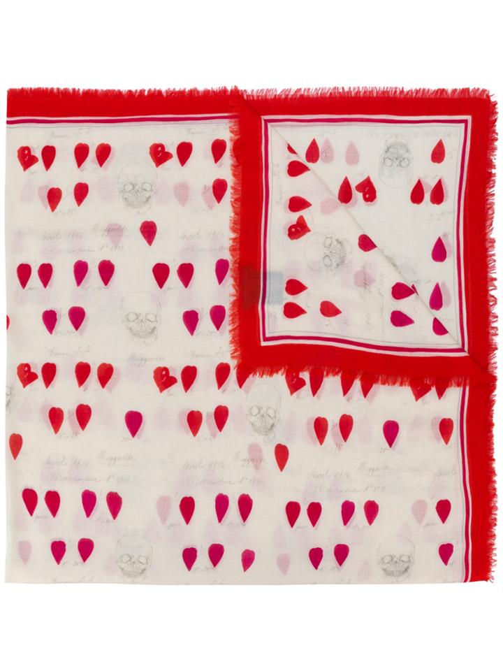 Alexander Mcqueen Petal Print Scarf - Nude & Neutrals