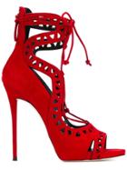 Giuseppe Zanotti Design Red Suede Tattoo 130 Sandals